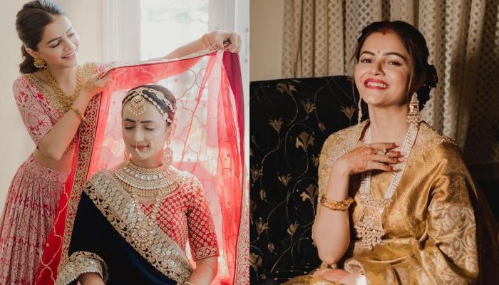 Rubina Dilaik Exudes ‘Maharani’ Vibes In A Golden Kanjeevaram Saree, Styles It With A ‘Rani Haar’