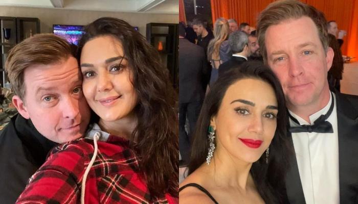 Preity Zinta Stuns In Black Dress As She Shares Pictures With Her Hubby From The Oscars Celebration