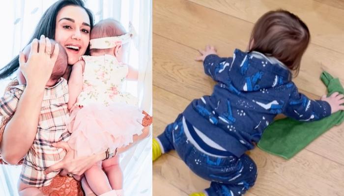 Preity Zinta Posts Glimpses Of Son Jai Mopping The Floor, Heaps Praises On His ‘Swachh Bharat’ Moves