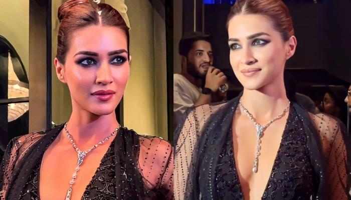 Kriti Sanon Dons A Black Gown With Plunging Neckline, Netizens Troll Her Bold Choice Of Outfit