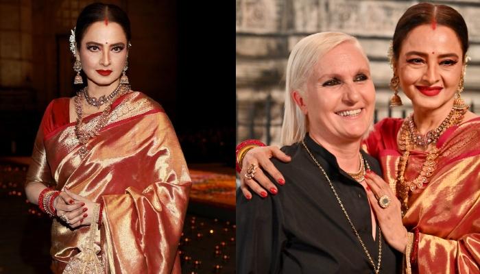 Rekha Carried Her Usual Style In A Kanjeevaram, Didn’t Wear Anything Dior