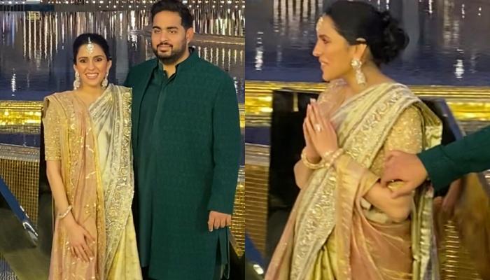 Pregnant Shloka Mehta Flaunts Her Baby Bump In A Vintage Heirloom Saree For Opening Of NMACC