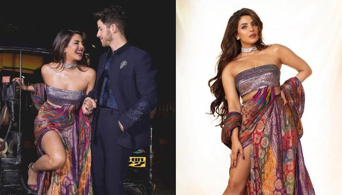 Read more about the article Priyanka Chopra’s Vintage Look At Day 2 Of NMACC Crafted From A 65-Year-Old Banarasi Patola Saree
