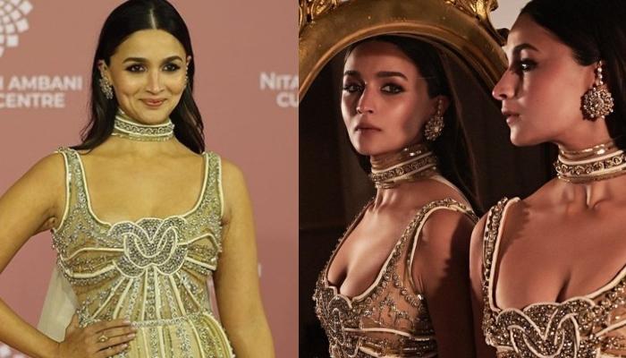 Alia Bhatt Donned A Custom-Made Elie Saab Gown With A Matching Sheer Cape On Day 2 Of NMACC