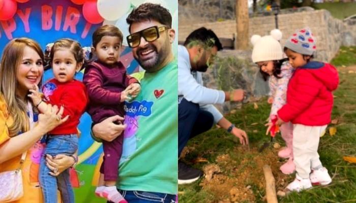 Read more about the article Kapil Sharma Plants 2 Trees With Kids, Anayra And Trishaan, The Duo Fights For Shovel And Water Can