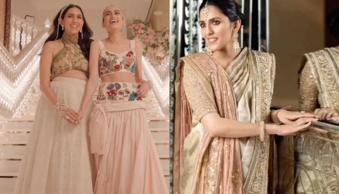 Shloka Mehta’s Sister, Diya Reveals How She Styled Her Pregnant Sister In A 100 Year Old Gold Saree