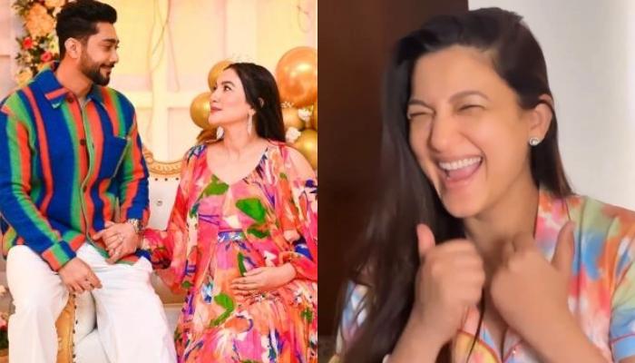 Gauahar Khan Radiates Elegance in Blue and Golden Saree 1.5 Years Post- Pregnancy (View Pic)