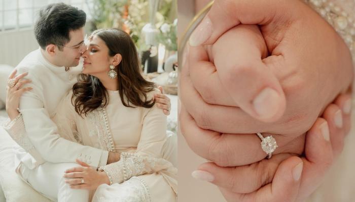 Parineeti Chopra Gets Engaged To AAP MP Raghav Chadha, Dons A Minimalist Suit With Pearl Embroidery