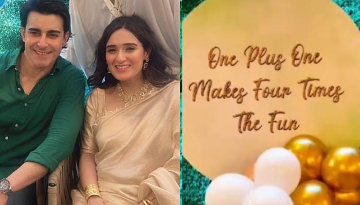 Pankhuri Awasthy Dons A Golden Saree For Her Baby Shower, Reveals She Is Pregnant With Twin Babies