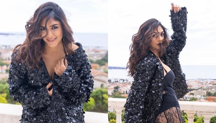 Mrunal Thakur Makes Cannes Debut In A Bold Swimsuit And See-Through Pants,  Carries A Sequined Jacket
