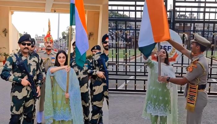 Kiara Advani Struggles To Hold National Flag At The Border, Irked Fan Says,  'Please Don't Insult It'