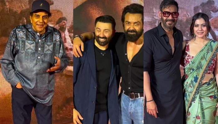 Dharmendra Attends Success Bash Of Son, Sunny Deol’s Film, ‘Gadar 2’, Ajay-Kajol And Others Join