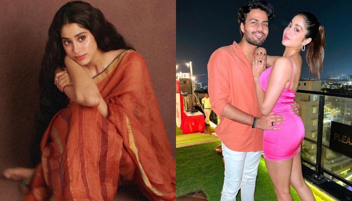 Janhvi Kapoor Shells Out 90s Vibes In An Orange Cotton Saree, Ex-Boyfriend, Akshat Rajan Reacts