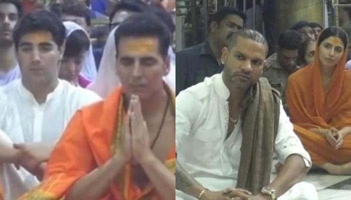Akshay Kumar Offers Prayers At The Mahakaleshwar Temple With Son And Others, Shikhar Dhawan Joins