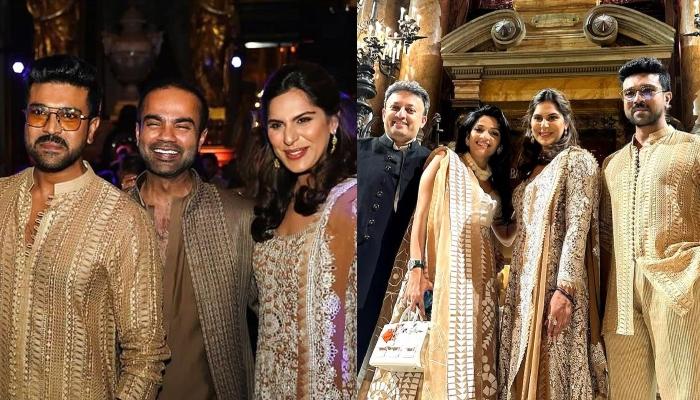 Ram Charan And Upasana Kamineni Stun In Shades Of Golden As They Attend A Friend’s Wedding In Paris