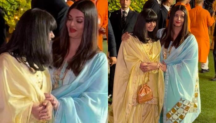Aishwarya Rai Bachchan Twins With Aaradhya Bachchan In Pastel Salwar-Suit For Ambani’s Ganpati Bash