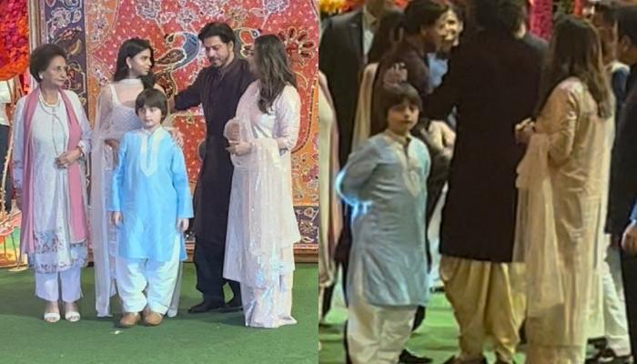 Shah Rukh Khan Arrives With Family For Ambani’s Ganpati Bash, AbRAm Wins Heart In Blue ‘Kurta’