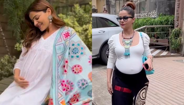 Rubina Dilaik Is Back From Her Babymoon, Flaunts Her Baby Bump In A White-Toned Fitted Top