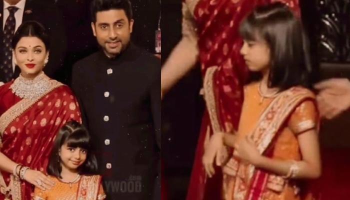 Aaradhya Bachchan's Smile Drop And Side-Eye Roll Post Posing With Parents, Grab Netizens' Attention
