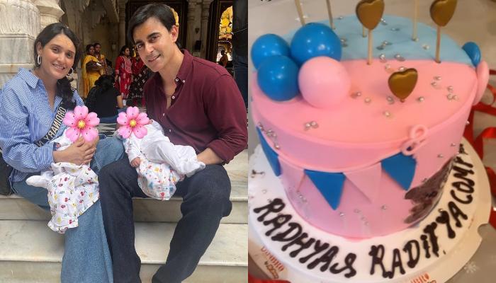 Pankhuri Awasthy Celebrates Second-Month B'Day Of Her Twin Babies, Cuts A Unique Dual-Toned Cake