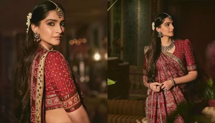 Sonam Kapoor Looks Breathtaking In A 35-Year-Old 'Gharchola' Saree Borrowed From Her Mother, Sunita
