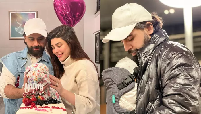 Farhan Saeed holds his 1-month-old baby girl, Aara, in his arms, netizens warn him to be careful