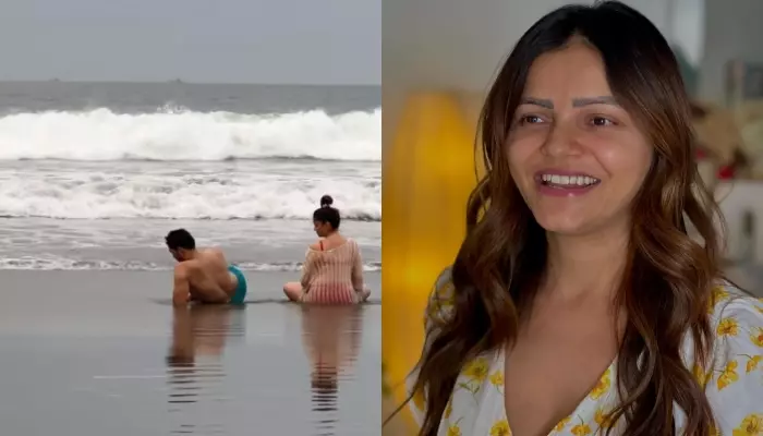 Rubina Dilaik flaunts mommy curves in a swimsuit and sarong in glimpses from first postpartum trip