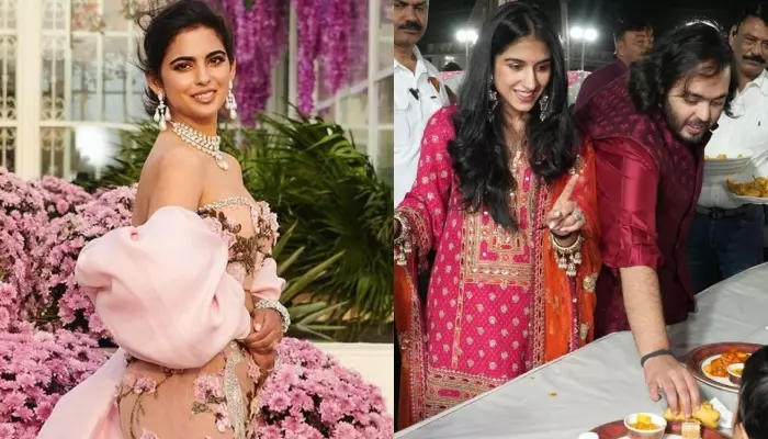 Isha Ambani Dons A Blush-Pink 3D Flower Gown For The Cocktail Bash Of Anant  Ambani-Radhika Merchant