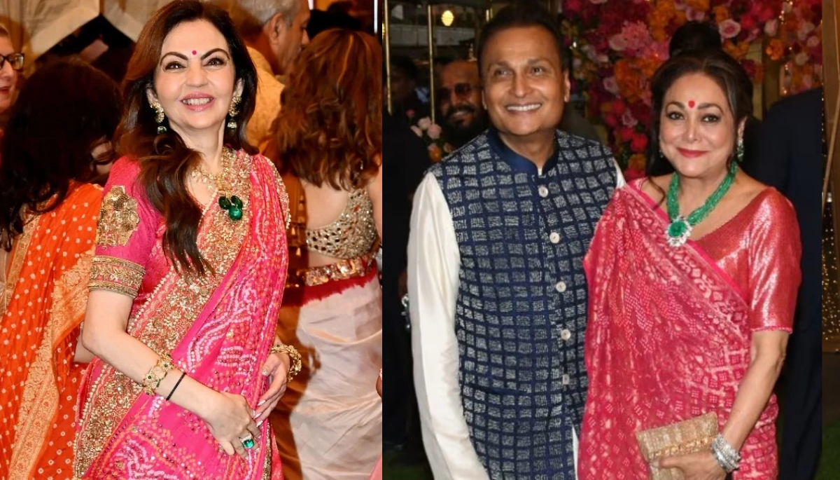 Nita Ambani And Tina Ambani Sheds Elegance In Anant And Radhika Mameru Ceremony