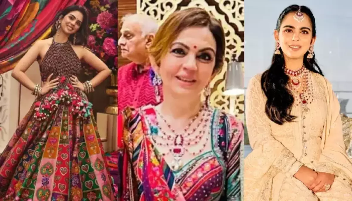 Nita Ambani Rewore Isha's Ruby-Embedded Necklace With A Torani Lehenga ...
