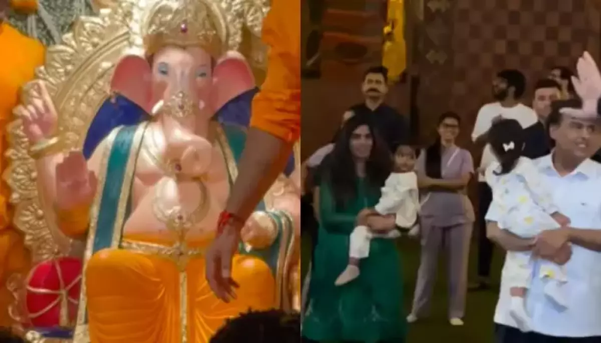 Isha Ambani Shows Her Twins Krishna And Aadiya Ganpati Bappa As They ...
