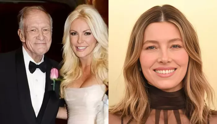 Hugh Hefner's Wife Crystal Shares Private DM To Jessica Biel Asking Her To Reject Playboy Movie Role