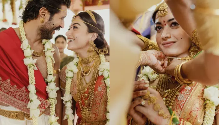 Rashmika Mandanna Flaunts Her Square Cut Diamond Ring As She Gets Married To Vijay Deverakonda