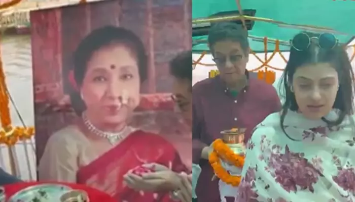 Asha Bhosle's Son, Anand Performs Her Asthi Visarjan In Varanasi, Granddaughter, Zanai Breaks Down