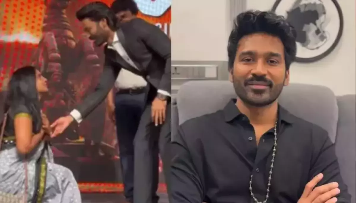 Dhanush Stops Kneeling Fan At Kara Event From Touching His Feet, Netizens Say, ‘Do Not Worship…’