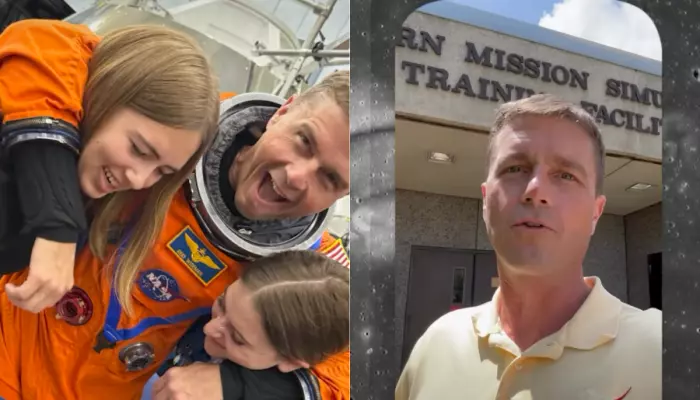 When Reid Wiseman Took His Teen Daughters Inside The Orion Spacecraft Before Flying To The Moon