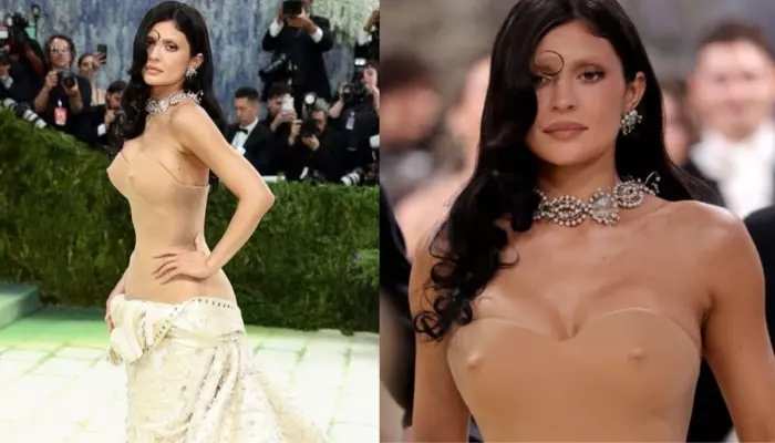 Met Gala 2026, Kylie Jenner Stuns In A Schiaparelli Gown With Nude Corset Top, Bleaches Her Eyebrows