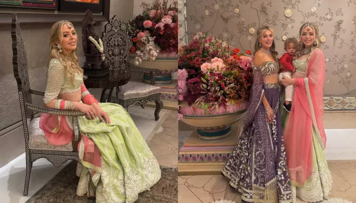 Donald Trump's Daughter, Tiffany Trump Dons Custom Choker, Tiered Jhumkas For Ambani's Ganesh Puja