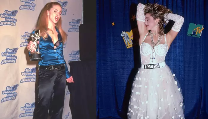 2026 MTV VMAs, Inside Madonna's Style Statements From 1984 Bridal Fashion To 1995 Satin Shirt Look
